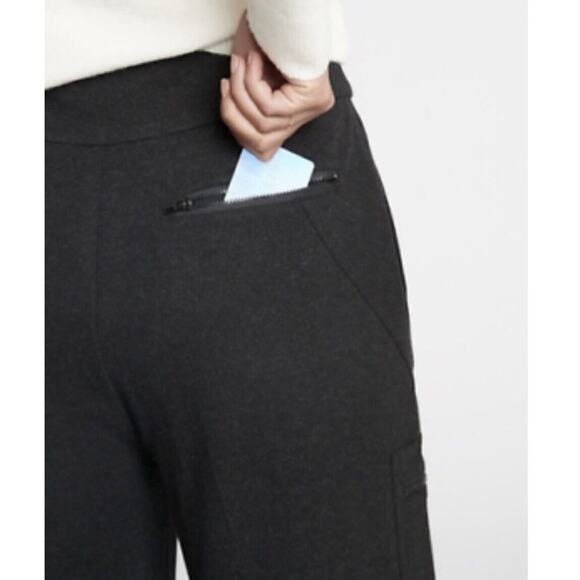 Athleta venice heathered cargo wide leg pants charcoal grey heather Size 14 - Picture 3 of 12